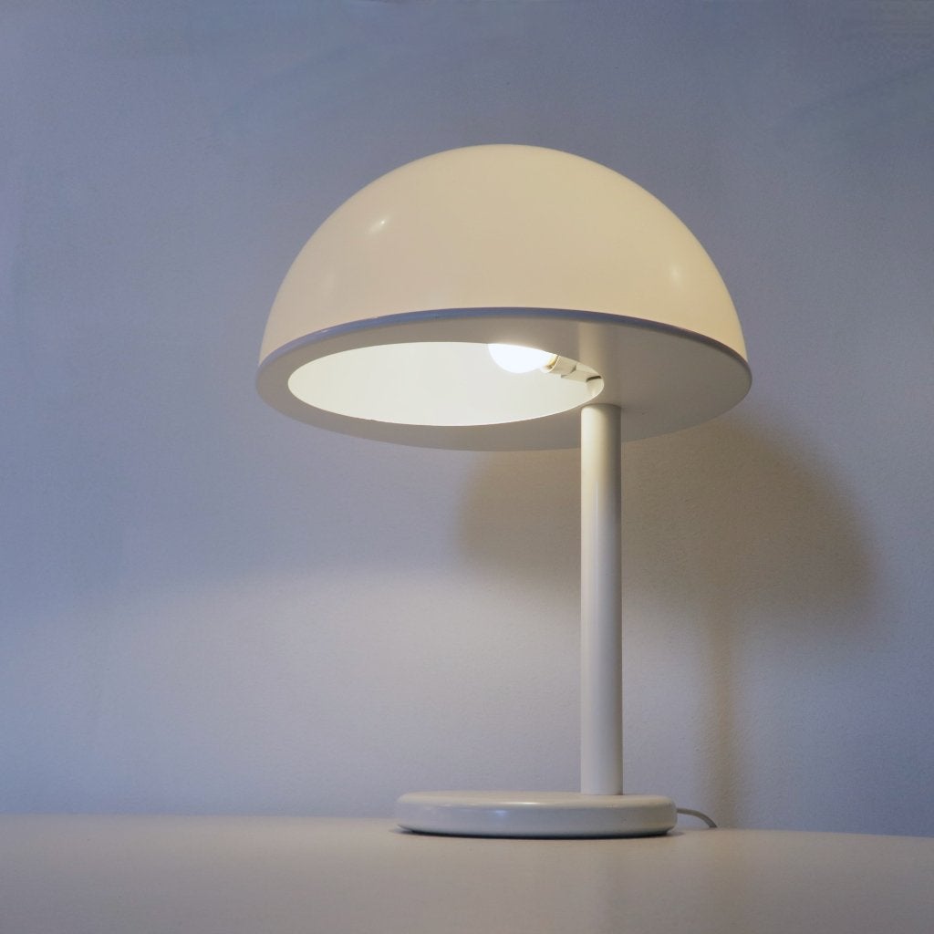 tafellamp Dijkstra mushroom wit D35cm H52cm 70s, Gebruikt, Overige merken, Vintage, -