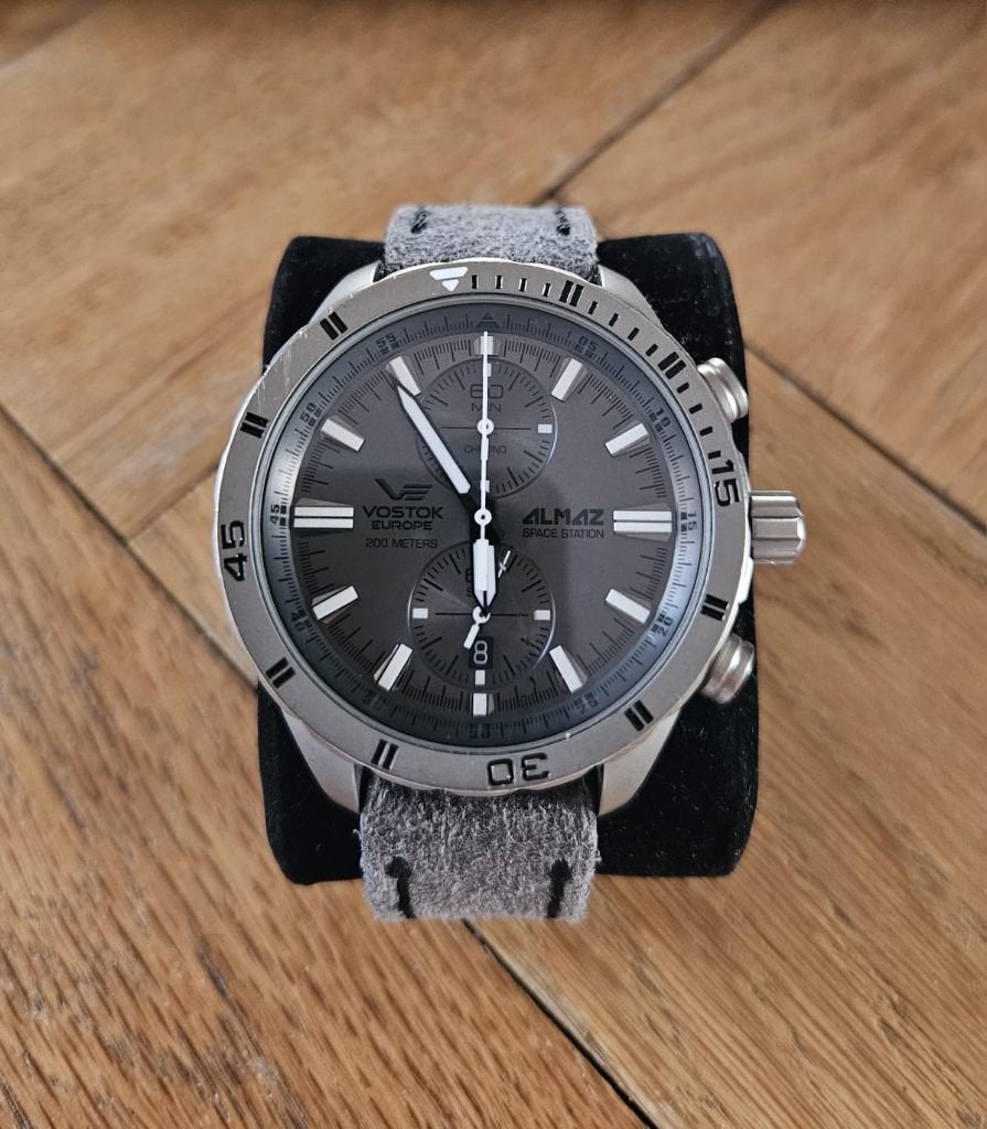 Vostok Europe Almaz Titanium Chrono – Full Set + Extra Strap, Overige merken, Staal, Polshorloge, Ophalen of Verzenden