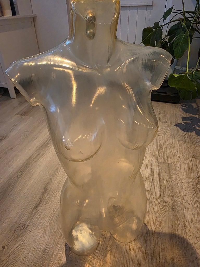 Paspop Etalagepop Torso Vrouw, Transparant, jaren '80 of '90, Ophalen of Verzenden, Zo goed als nieuw, Paspop