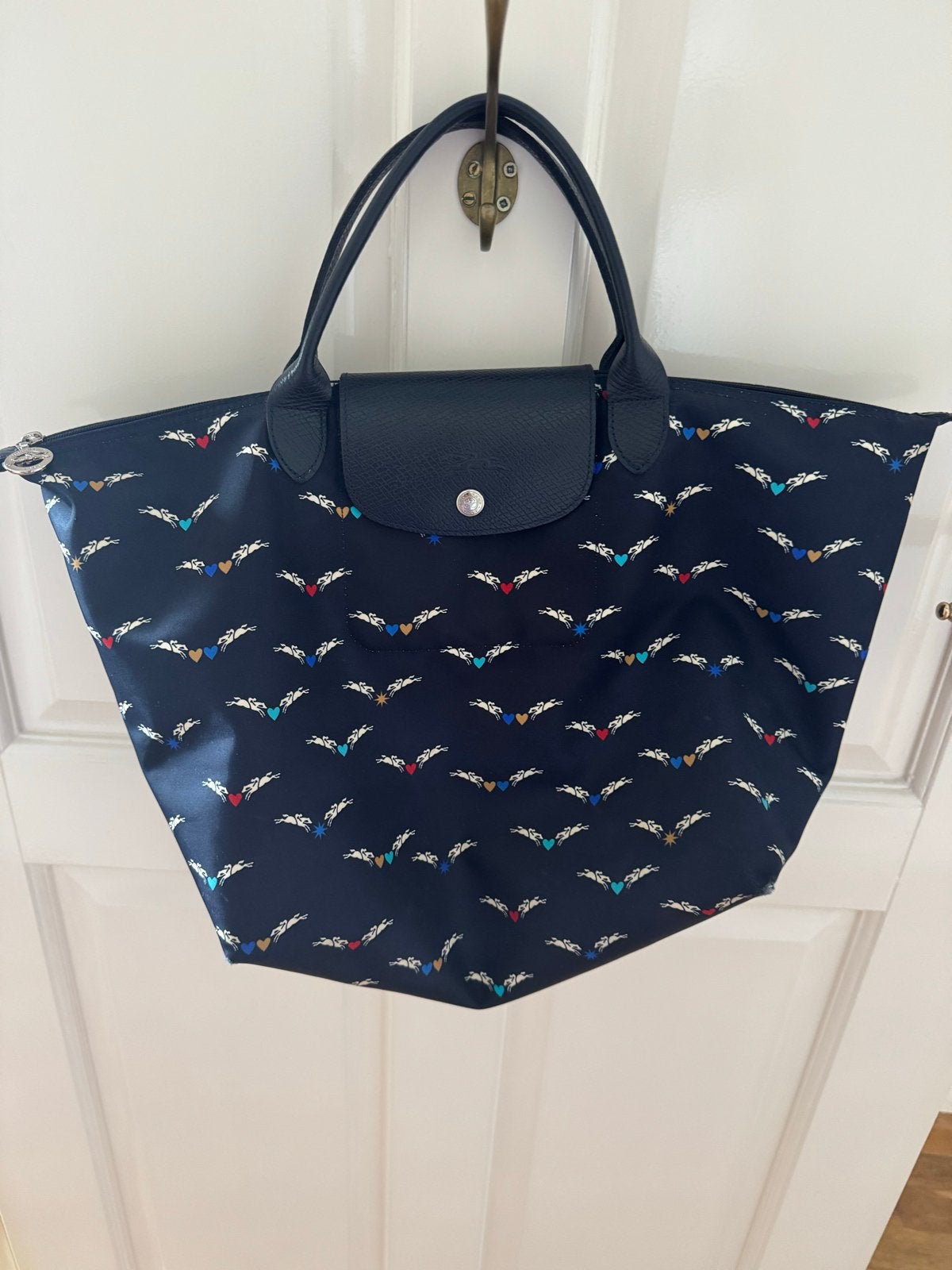 Longchamp Le Pliage Club Shopper - Donkerblauw met print, Ophalen of Verzenden, Blauw, Shopper