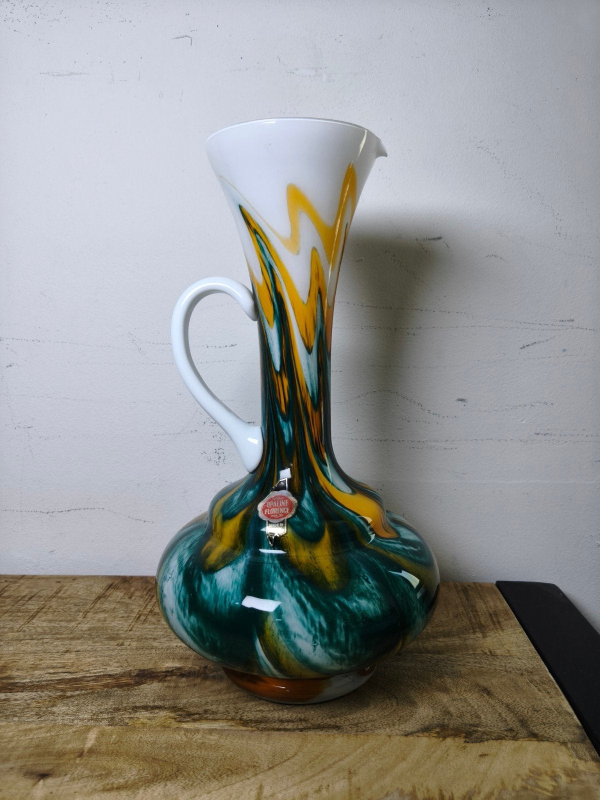 Vintage Italiaanse opaline vaas Florence, Ophalen of Verzenden