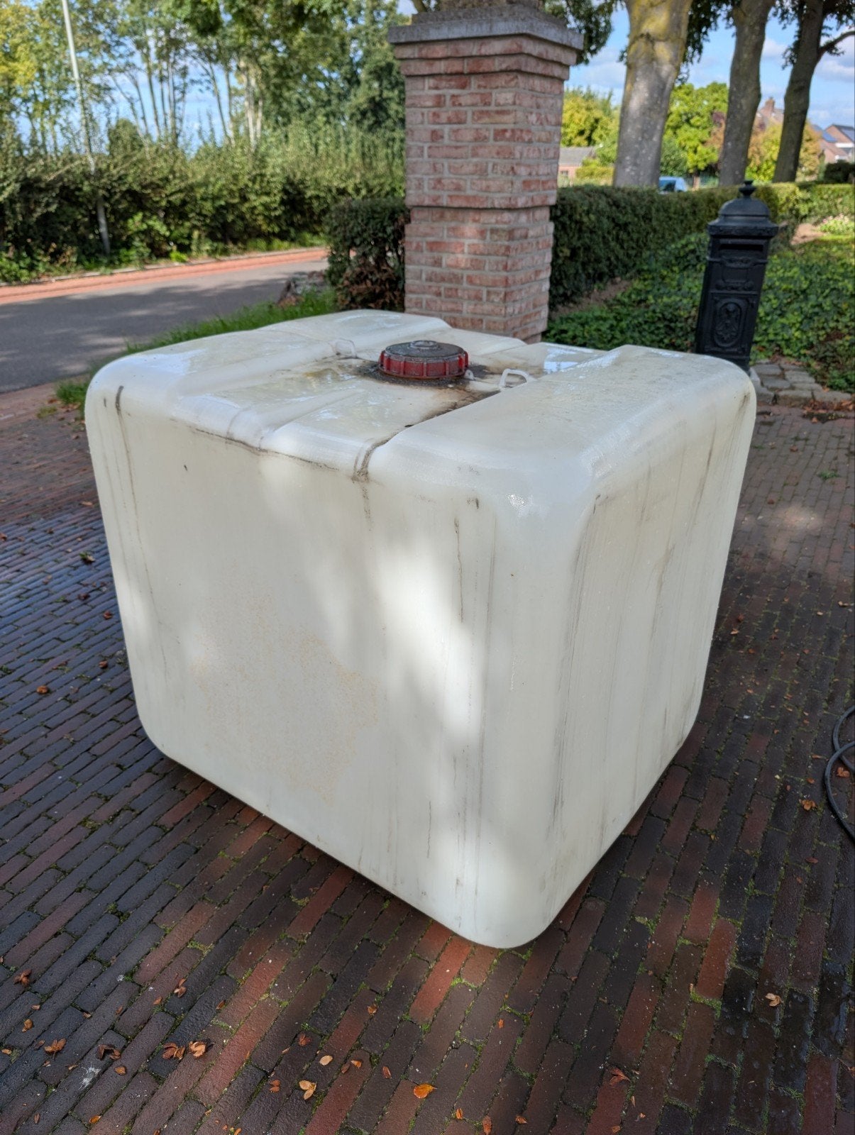 GRATIS 2x IBC Grote kunststof tank, watertank, dieseltank, o, Ophalen, Gebruikt