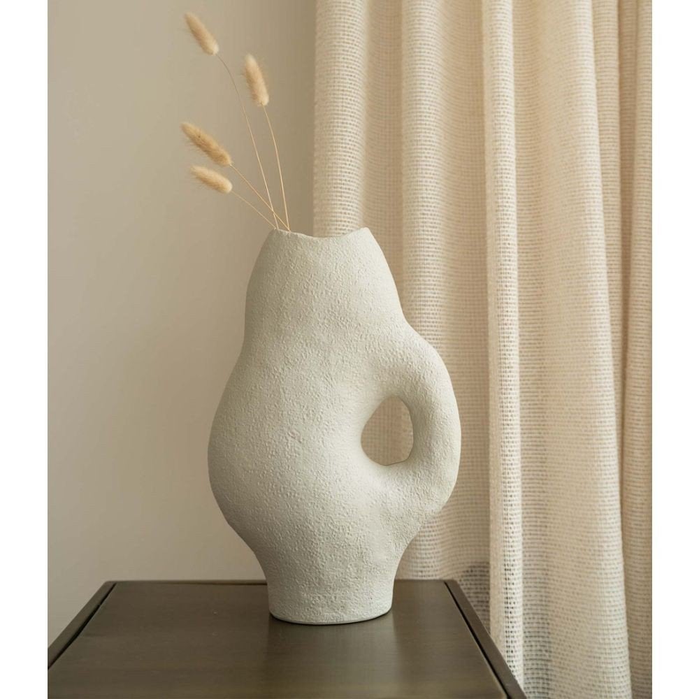 Zusss vaas Polystone Ornament, Huis en Inrichting, Woonaccessoires | Vazen, Ophalen, Overige materialen, Beige, 35 cm