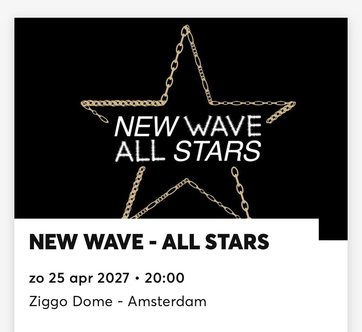 New Wave 4 zitplaats naast elkaar 2de ring, Tickets en Kaartjes, Twee personen