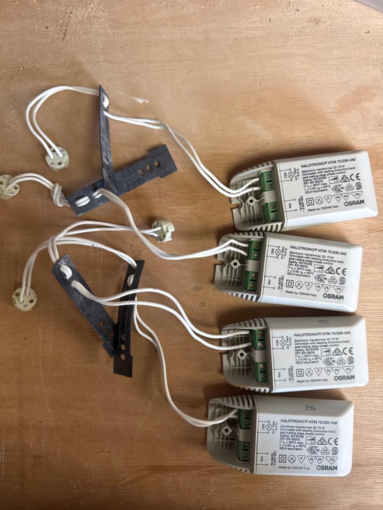 4x OSRAM HALOTRONIC HTM 70/230-240 transformatoren GU5.3, Huis en Inrichting, Lampen | Overige, Ophalen, Gebruikt