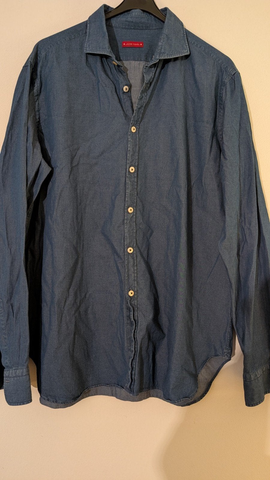 Jacob Cohen Overhemd JB002 E - Maat 44, Blauw, Ophalen of Verzenden, Jacob Cohen, Gedragen