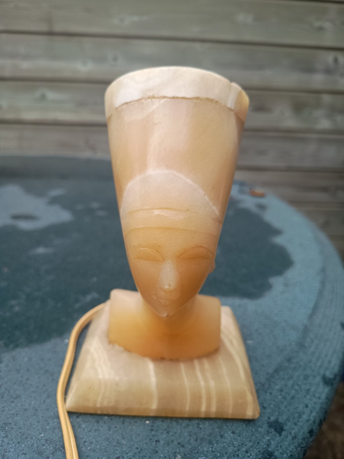 Onyx Nefertiti Lamp - Vintage Egyptische Stijl, Antiek en Kunst, Ophalen of Verzenden