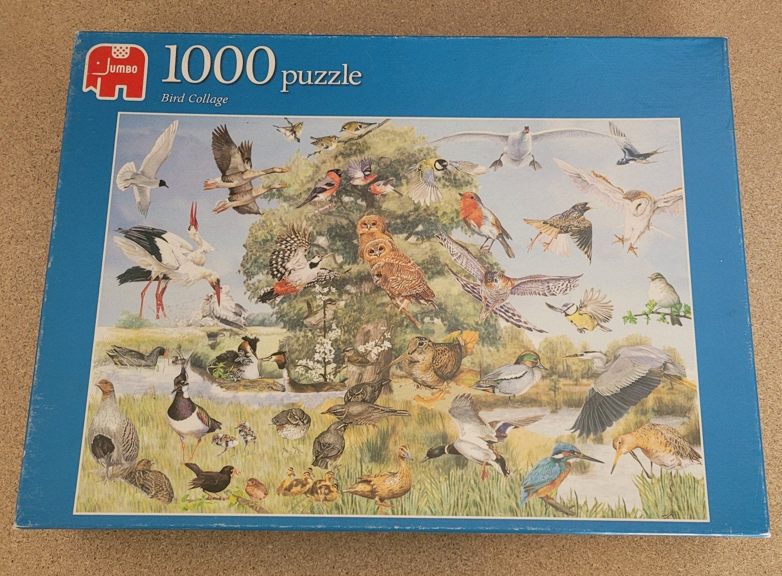 Jumbo 1000 stukjes puzzel - Bird Collage, Ophalen of Verzenden, 500 t/m 1500 stukjes, Zo goed als nieuw, Legpuzzel