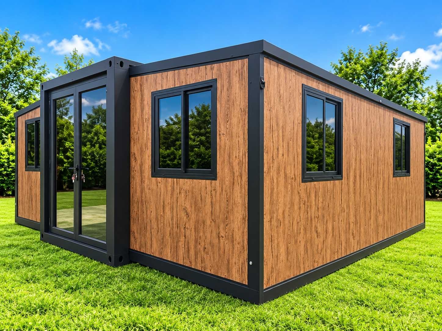 Rhino Houses 20ft hout glazen wand Tiny house