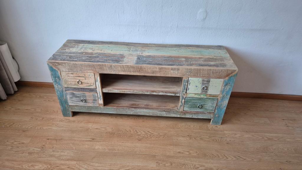 Stoere houten Televisiekast, Ophalen, 25 tot 50 cm, Minder dan 100 cm