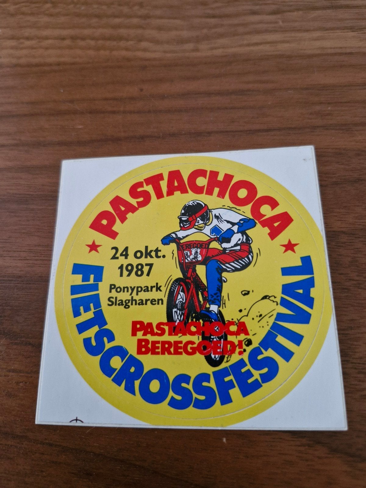 227 Sticker Fietscrossfestival 24 oktober 1987 Slagharen, Ophalen of Verzenden, Zo goed als nieuw