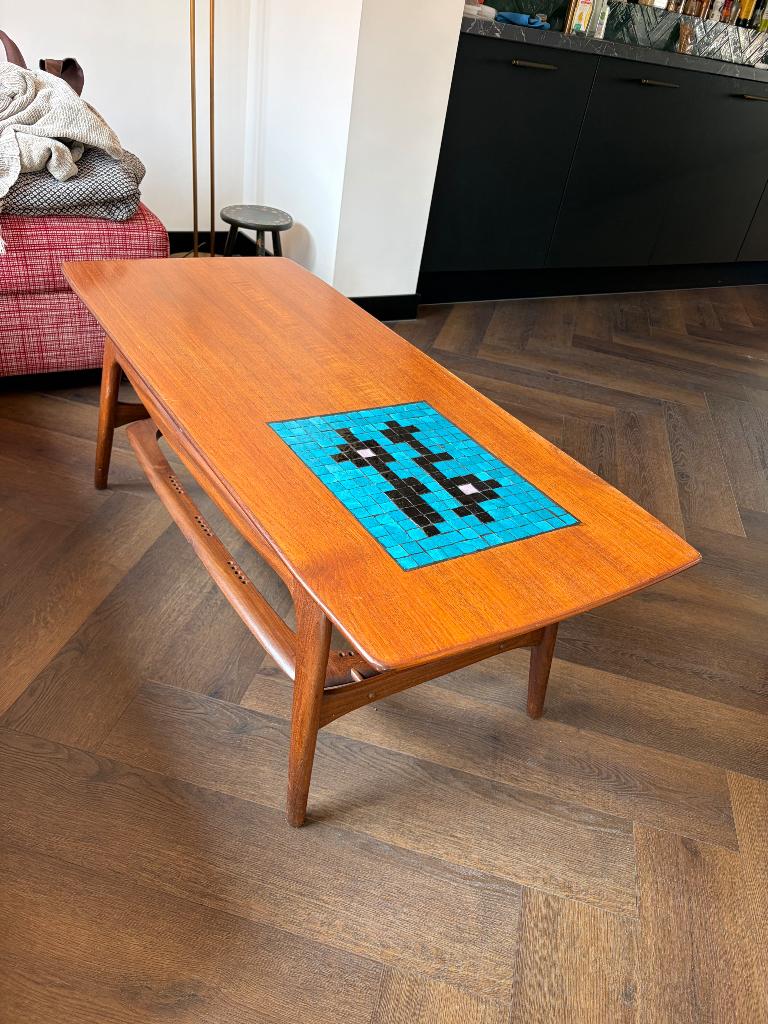 Mid century Salontafel Louis van Teeffelen voor WéBé, Huis en Inrichting, Tafels | Salontafels, Ophalen, Gebruikt, 100 tot 150 cm
