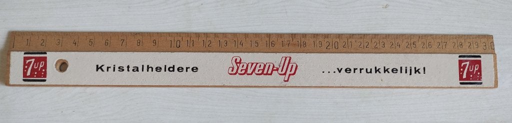 oude houten 7up lineaal 30 cm 7-up, Verzamelen, Ophalen of Verzenden, Zo goed als nieuw, Overige typen