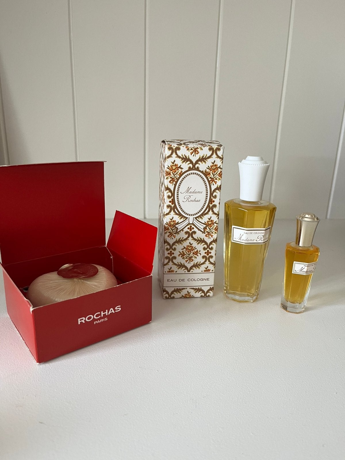 Vintage set Madame Rochas eau de cologne parfum de toilette, Ophalen of Verzenden, Nieuw, Parfumfles