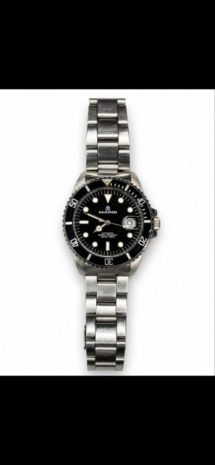 Margi 7110 - vintage diver - automaat, Overige merken, Staal, Gebruikt, Staal