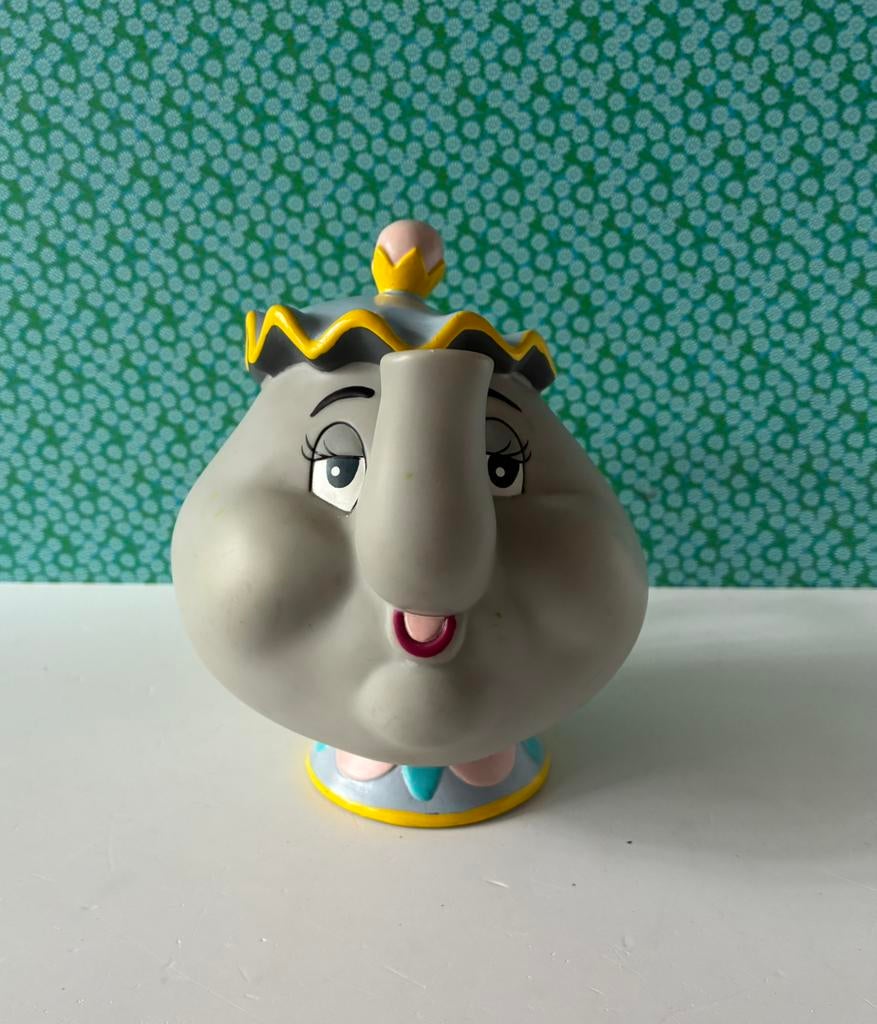 Disney spaarpot Belle & het Beest ; Mevrouw Tuit, Verzamelen, Disney, Gebruikt, Beeldje of Figuurtje, Assepoester of Belle, Ophalen of Verzenden