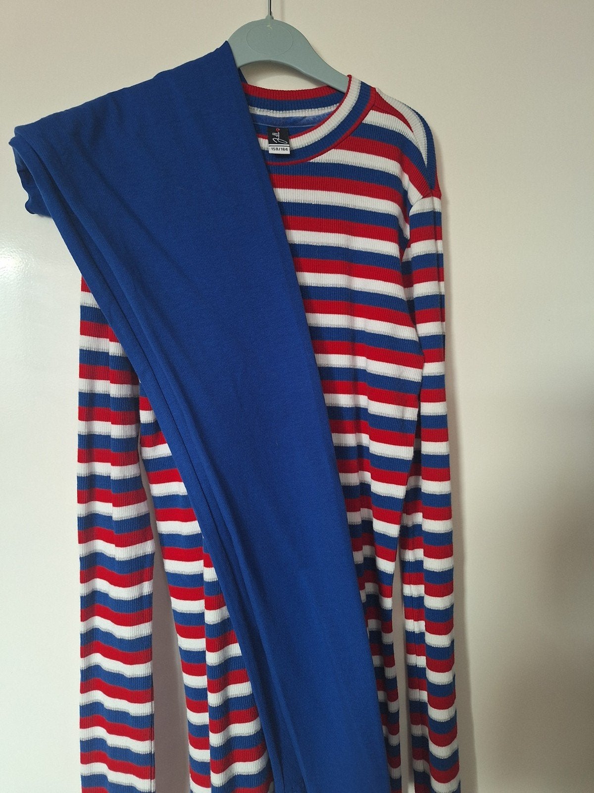 Set jurkje jill rood wit blauw met legging mt 164, Meisje, Ophalen of Verzenden, Zo goed als nieuw, Jurk of Rok