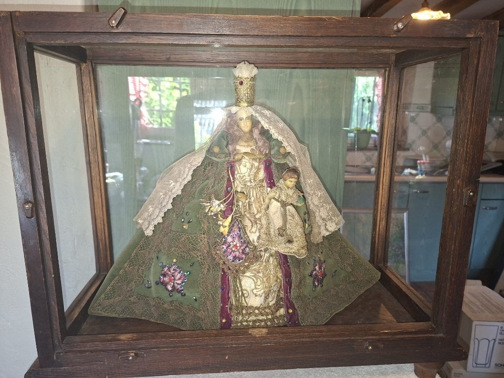 oude wassen O.L.VR. in kastje, jaren 1800, Antiek en Kunst, Curiosa en Brocante, Ophalen of Verzenden