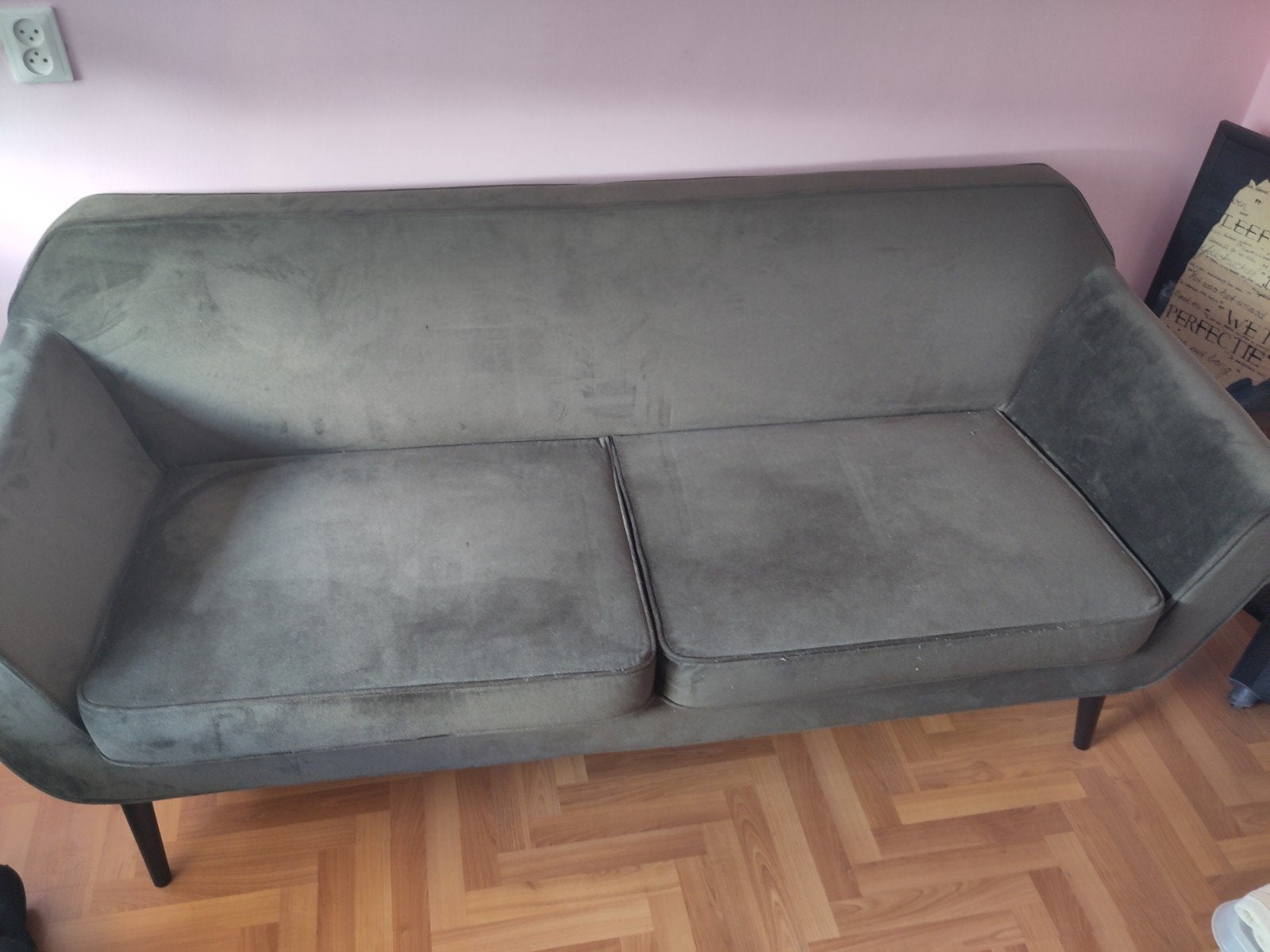 Comfortabele tweezitsbank (woood rocco )in grijs v, Ophalen, Gebruikt, 150 tot 200 cm, Tweepersoons