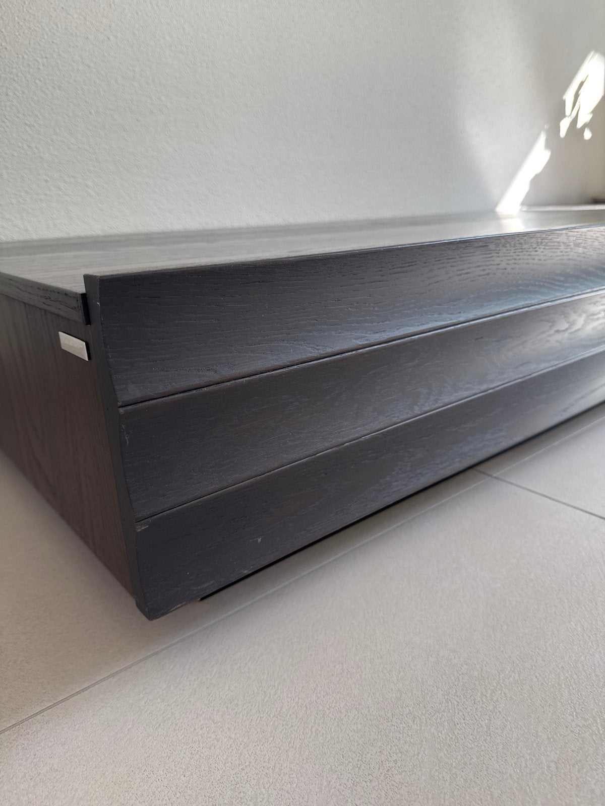 Modern TV-meubel/dressoir van donker hout, Ophalen, Zo goed als nieuw, 200 cm of meer, Minder dan 100 cm