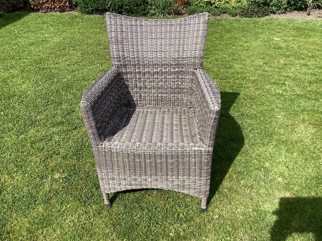 6 dining tuinstoelen + kussens, Tuin en Terras, Ophalen, Gebruikt, Overige materialen