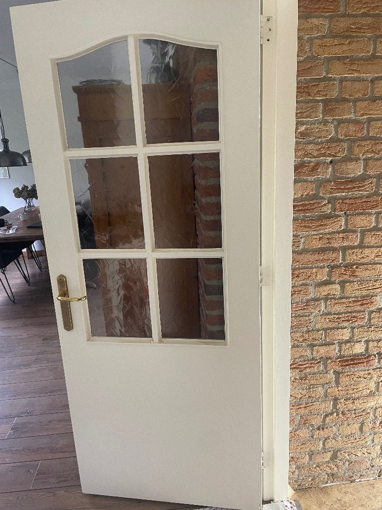 Stomp binnendeur met glas, Ophalen, Gebruikt