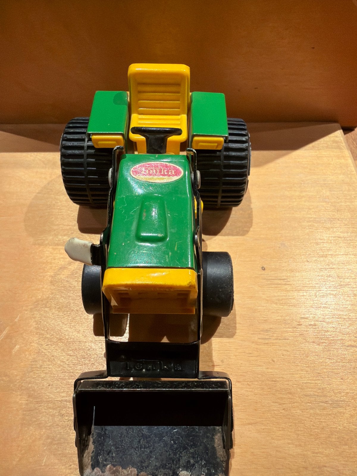 Vintage Tonka Tractor met Schep - Groen/Geel Speelgoed, Ophalen of Verzenden, Gebruikt
