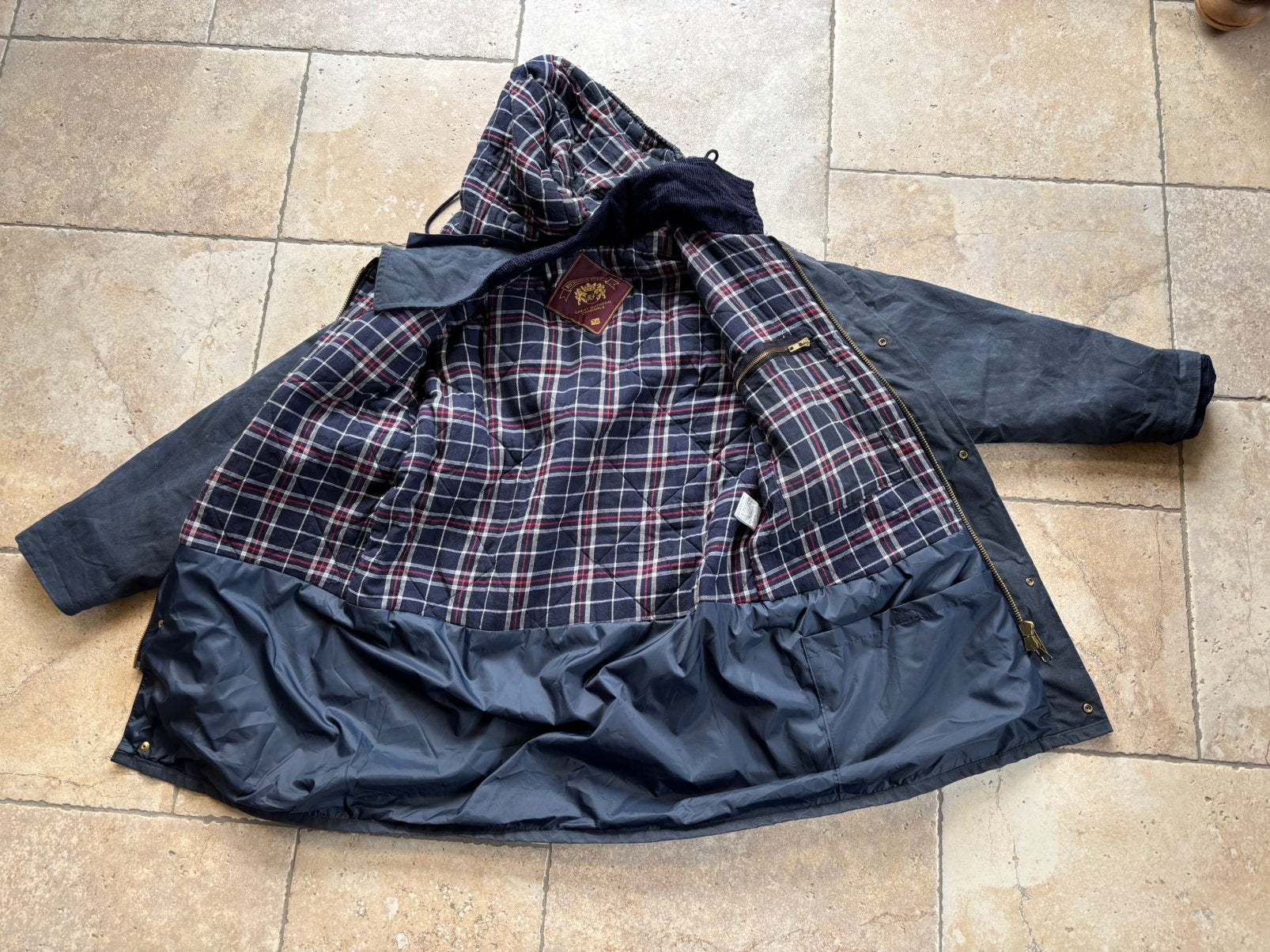 Richmond Forest wax jas- waxcoat donkerblauw maat M, Ophalen of Verzenden, Gedragen, Maat 38/40 (M), Blauw