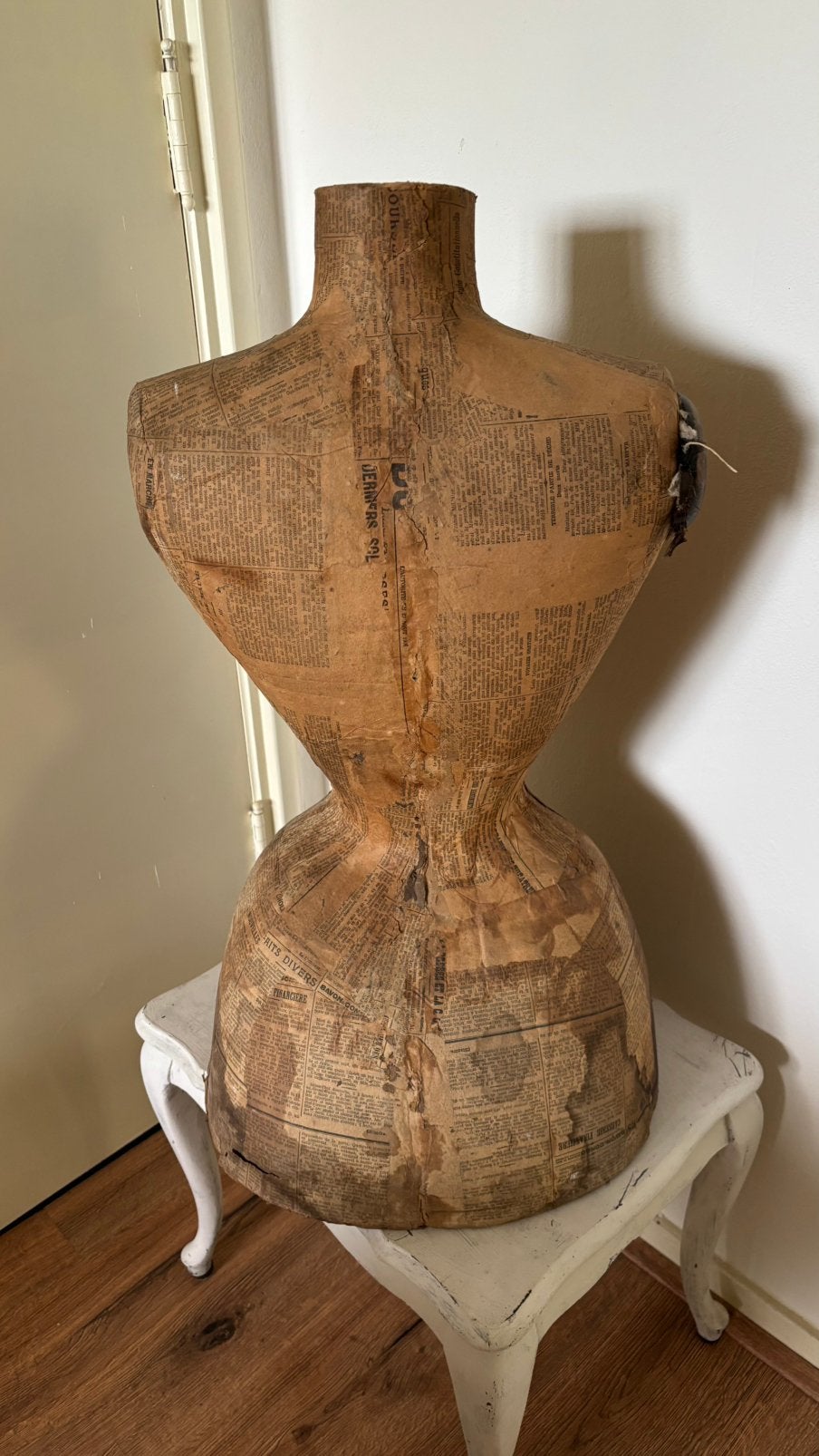 Antieke wespentaille paspop buste, mannequin taille 53 cm, Ophalen of Verzenden
