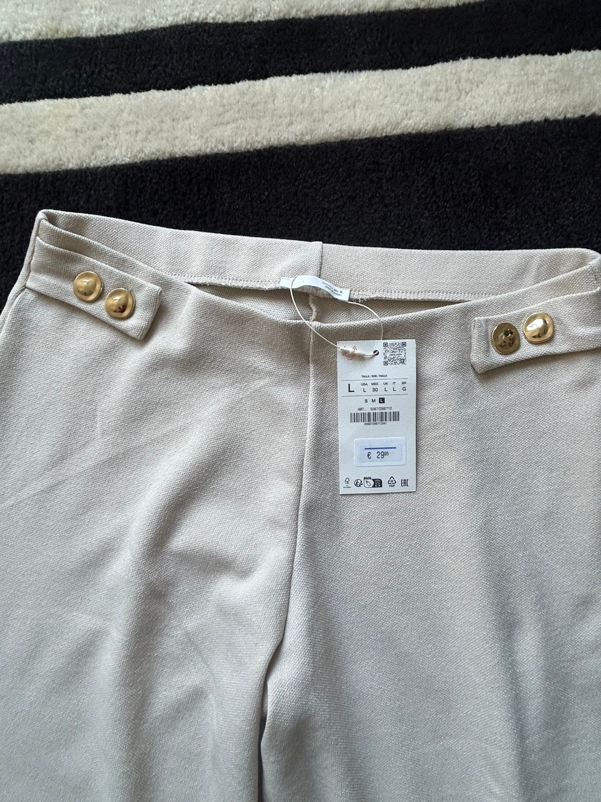 Nieuwe beige  Zara broek maat L/XL, Beige, Maat 42/44 (L), Nieuw, Ophalen of Verzenden