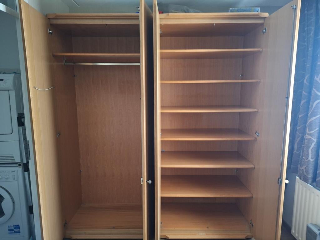 Grote kledingkast met hang- en legruimte, Met deur(en), Gebruikt, 200 cm of meer, Klassieke
