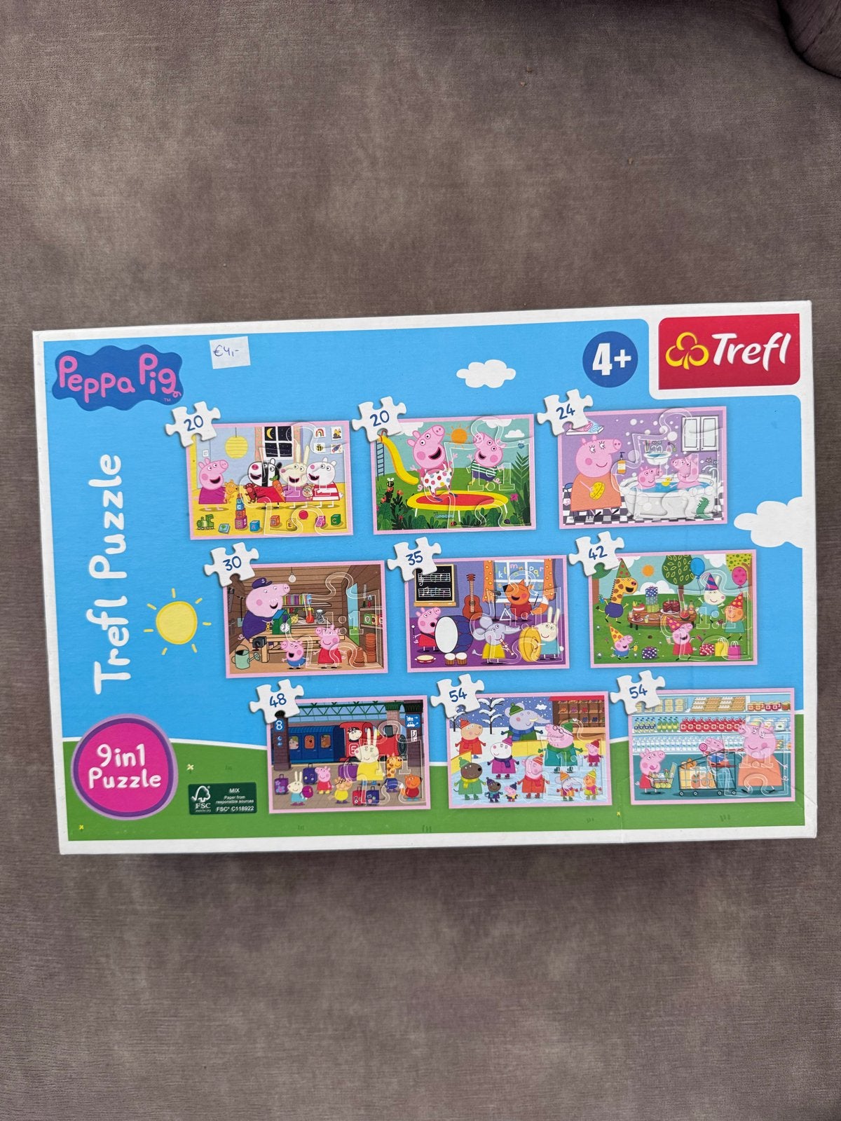 9 complete Peppa Pig puzzels - Trefl 9in1, Ophalen of Verzenden, 10 tot 50 stukjes, Gebruikt, 4 tot 6 jaar