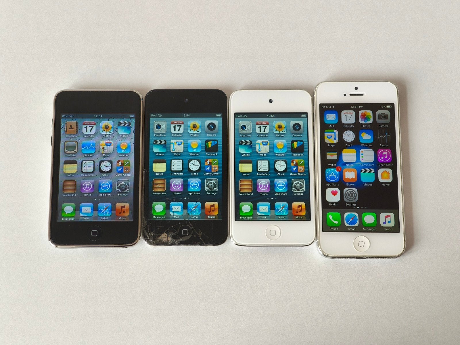 1x iPod Touch 3rd gen, 2x iPod Touch 4th gen en iPhone 5, Telecommunicatie, Mobiele telefoons | Apple iPhone, Gebruikt, IPhone 5