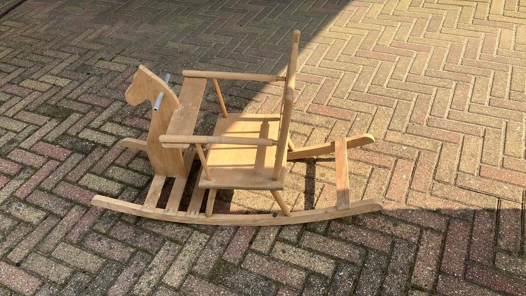 Houten hobbelpaard met zitje, Ophalen, Gebruikt, Jongen of Meisje