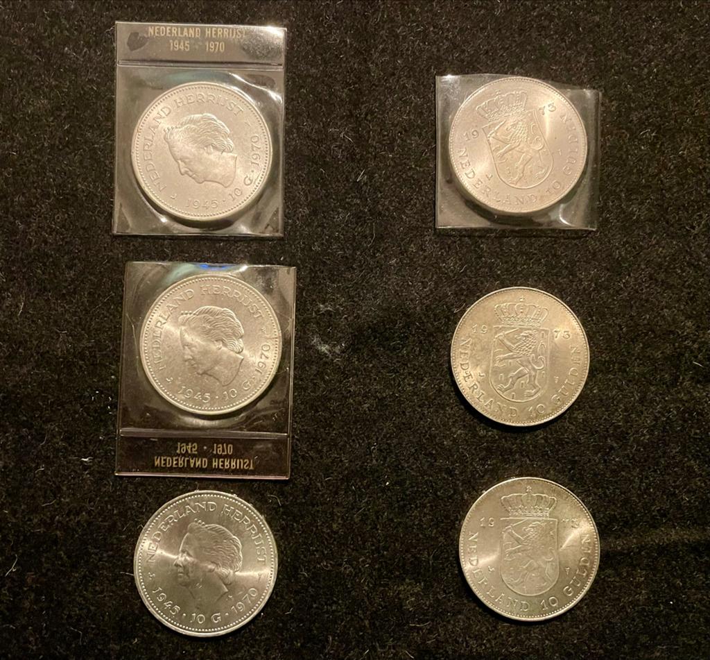 Zilveren munten verzameling periode 1948-1968, Postzegels en Munten, Koningin Juliana, Setje, Zilver, Ophalen of Verzenden
