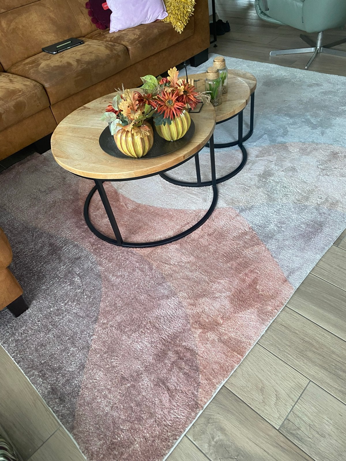Vloerkleed terracotta, roomwit, taupe/bruin 200x290/300, Ophalen, Gebruikt, Bruin, 200 cm of meer