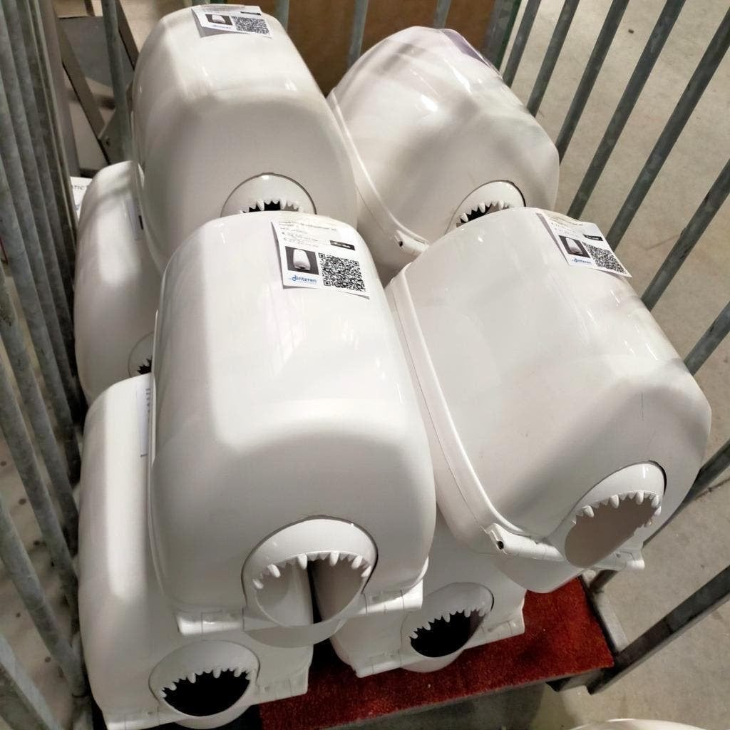 Wepa Poetsroldispenser wit kunststof midi, Diversen, Ophalen, Gebruikt