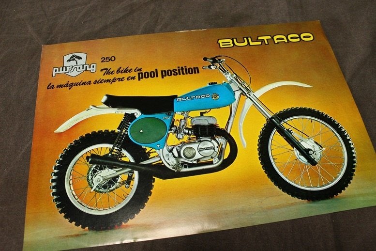 Bultaco Pursang 250 1976 ? motorfiets verkoop folder, Ophalen of Verzenden, Overige merken