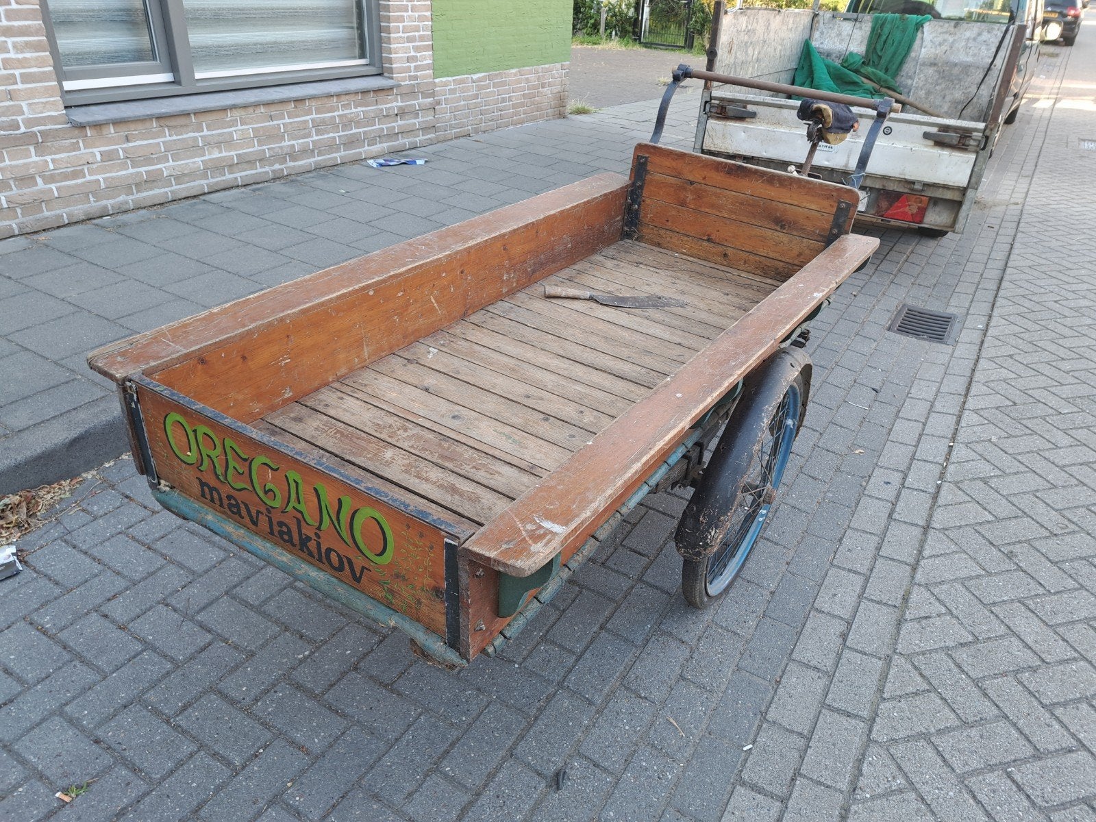 Antieke bakfiets, Fietsen en Brommers, Fietsen | Bakfietsen, Ophalen, Gebruikt, Goederen