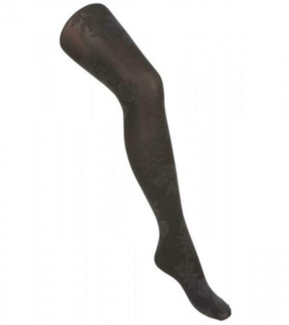 Nieuw V&D Panty met bloemenpatroon - Zwart/grijs 38-40, Kleding | Dames, Maat 36/38 (S), Nieuw, Ophalen of Verzenden, Grijs