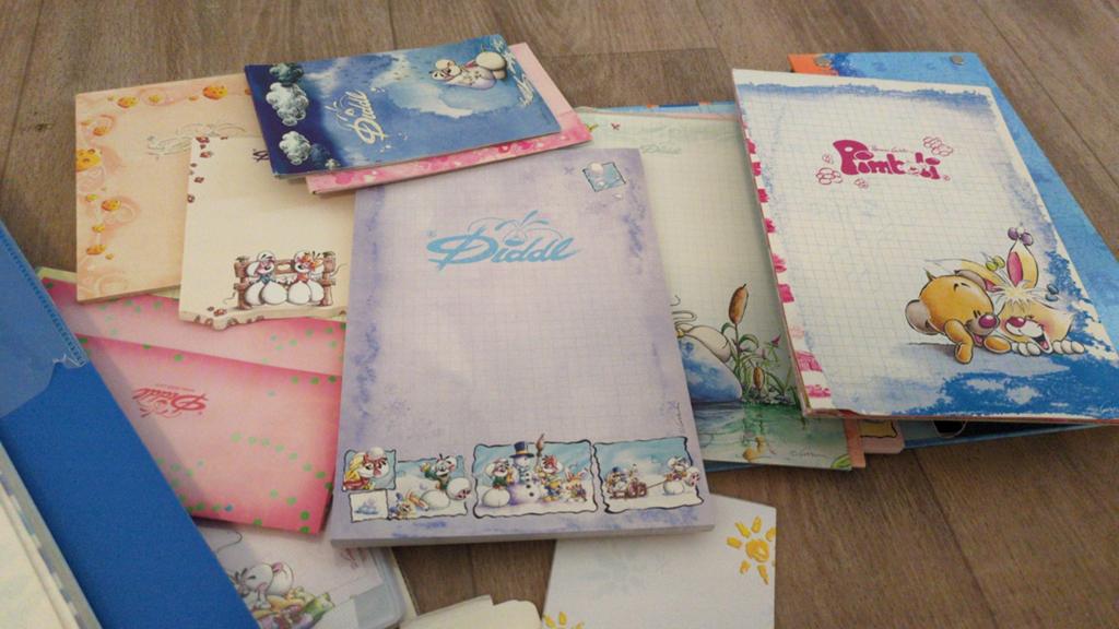 Diddle plaatjes en schrijfblokken, Verzamelen, Diddl, Ophalen of Verzenden, Verschillende figuren, Gebruikt, Papier, Kaart of Schrift