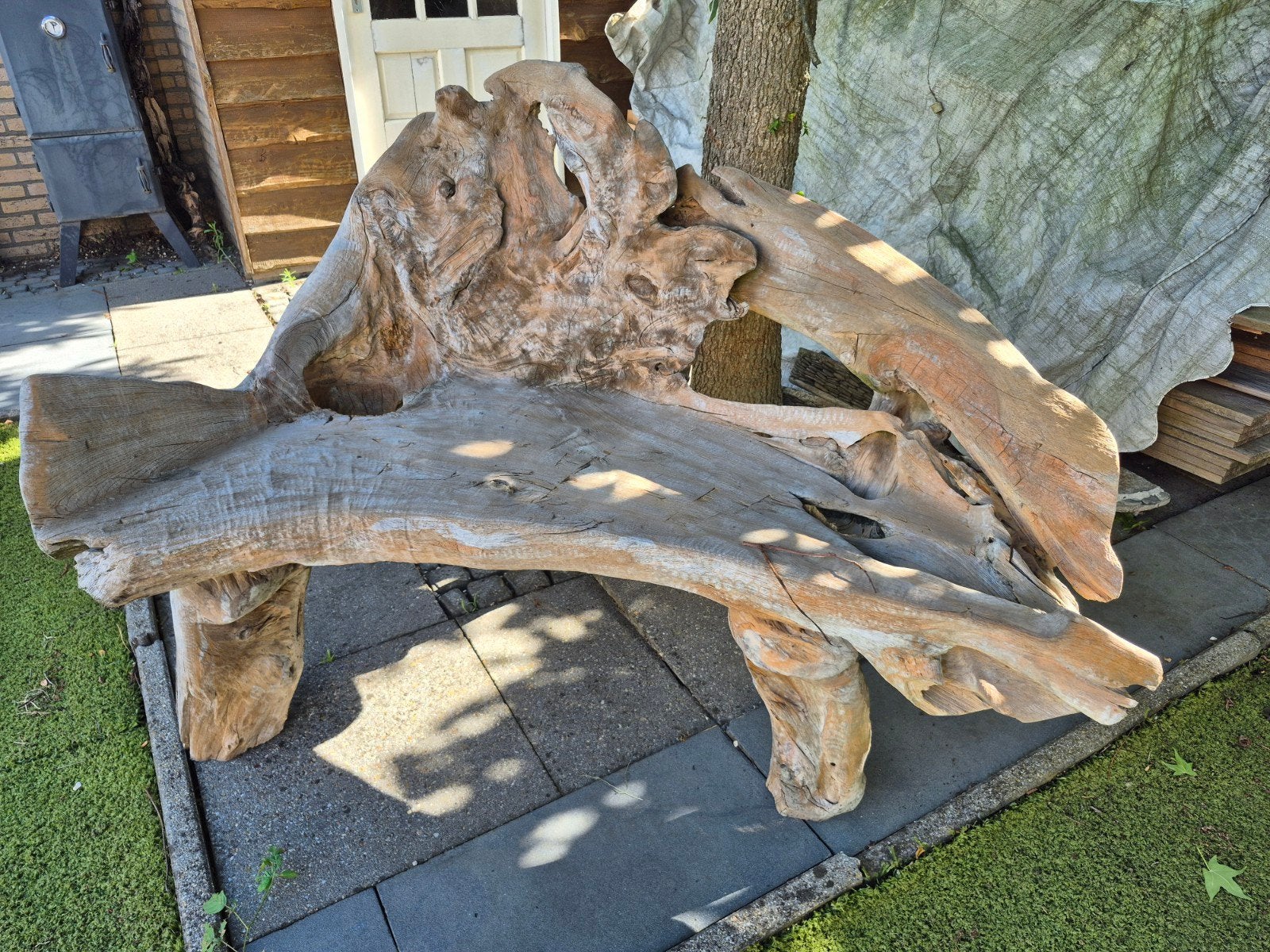 Teak houten bank, Tuin en Terras, Tuinbanken, Ophalen, Teakhout