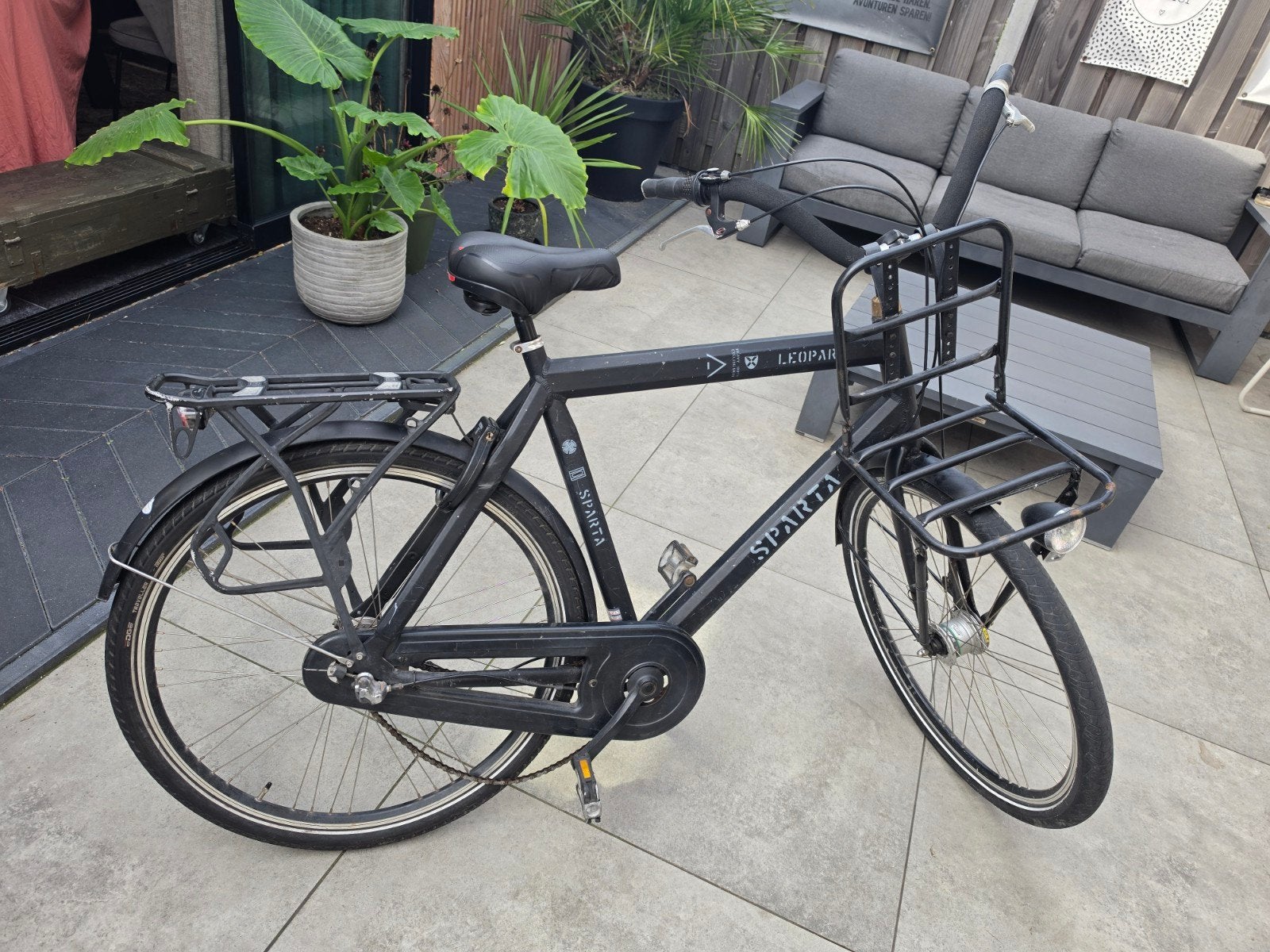 Opknapper: Sparta Leopard transportfiets /herenfiets 61 cm-, Ophalen, Terugtraprem, Sparta, Gebruikt