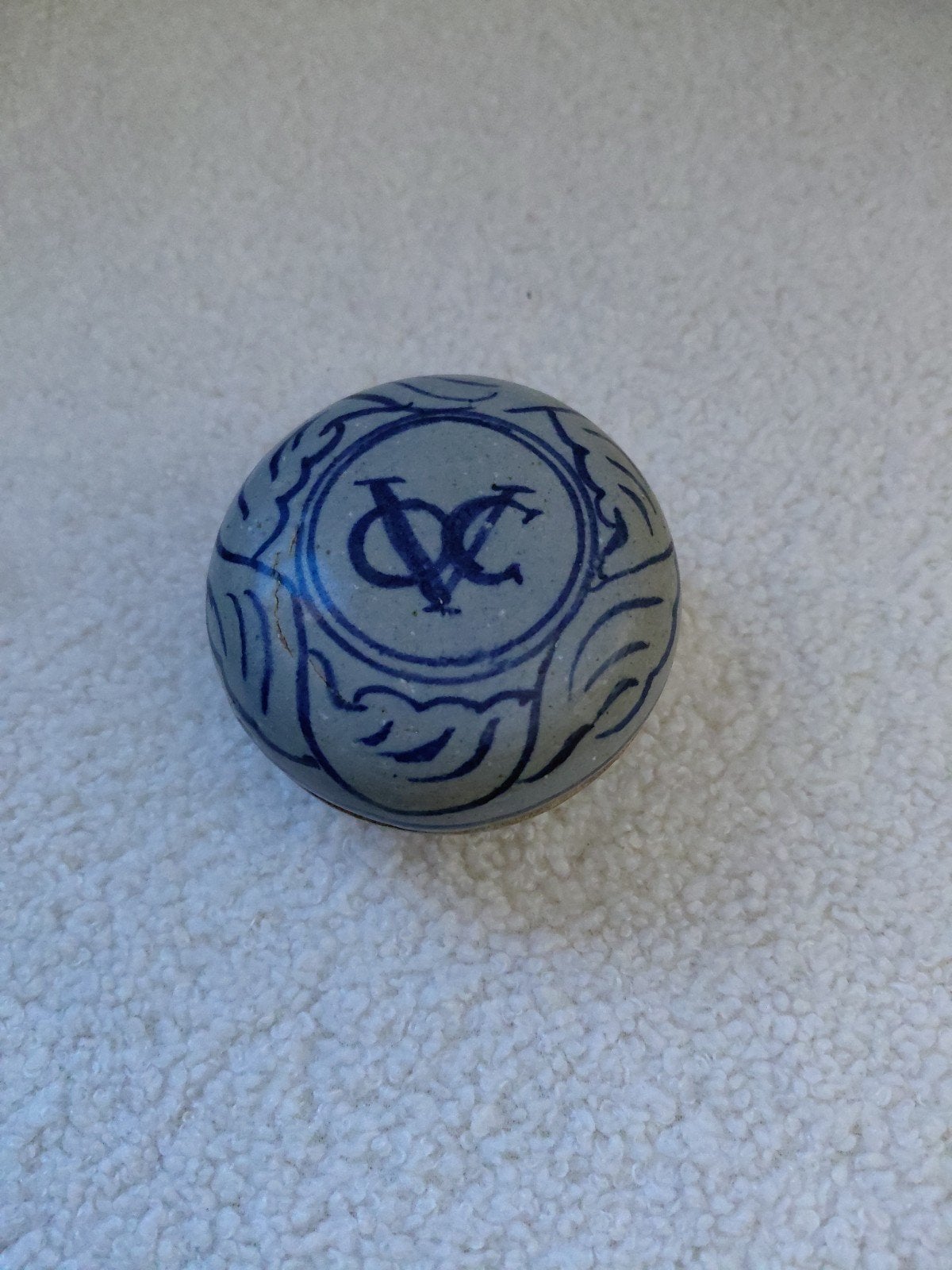 Antiek VOC Zalfpotje - 7.5 cm breed, 5 cm hoog, Antiek en Kunst, Ophalen of Verzenden
