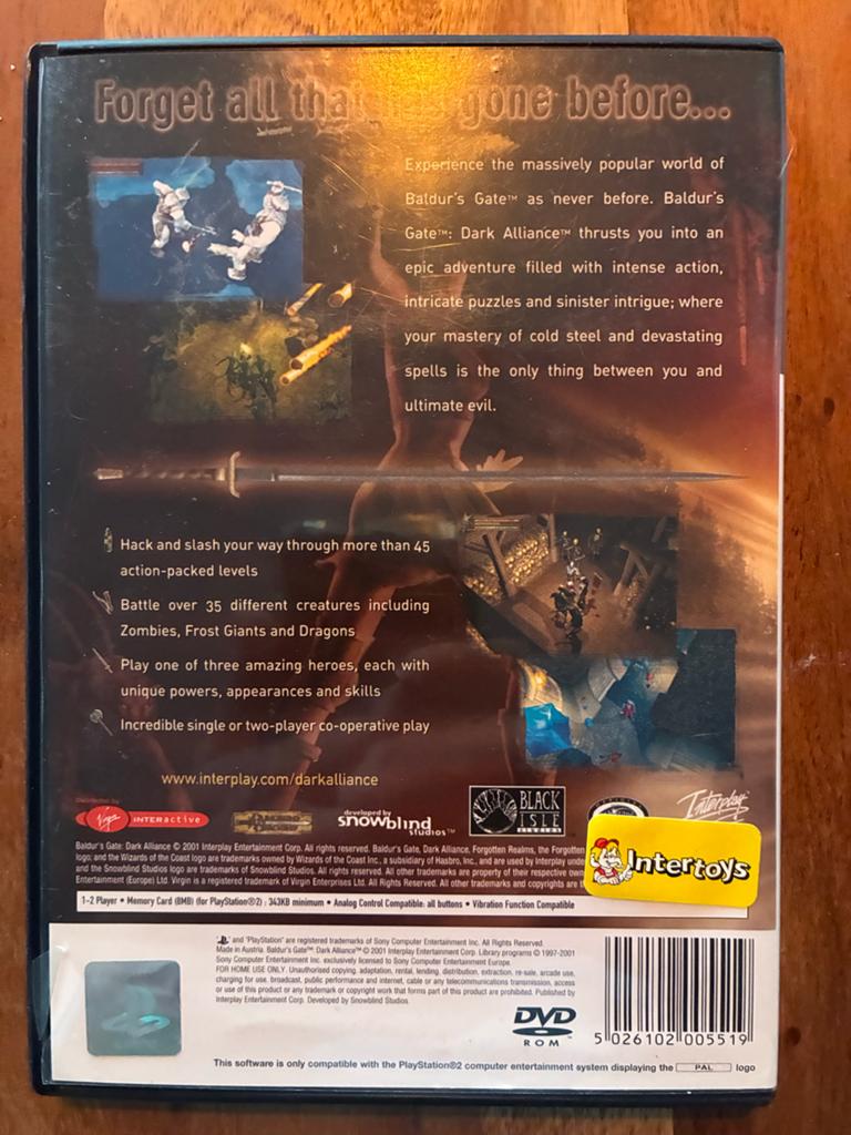 Baldur's Gate Dark Alliance - PlayStation 2 RPG, Gebruikt, 2 spelers, Eén computer, Ophalen of Verzenden