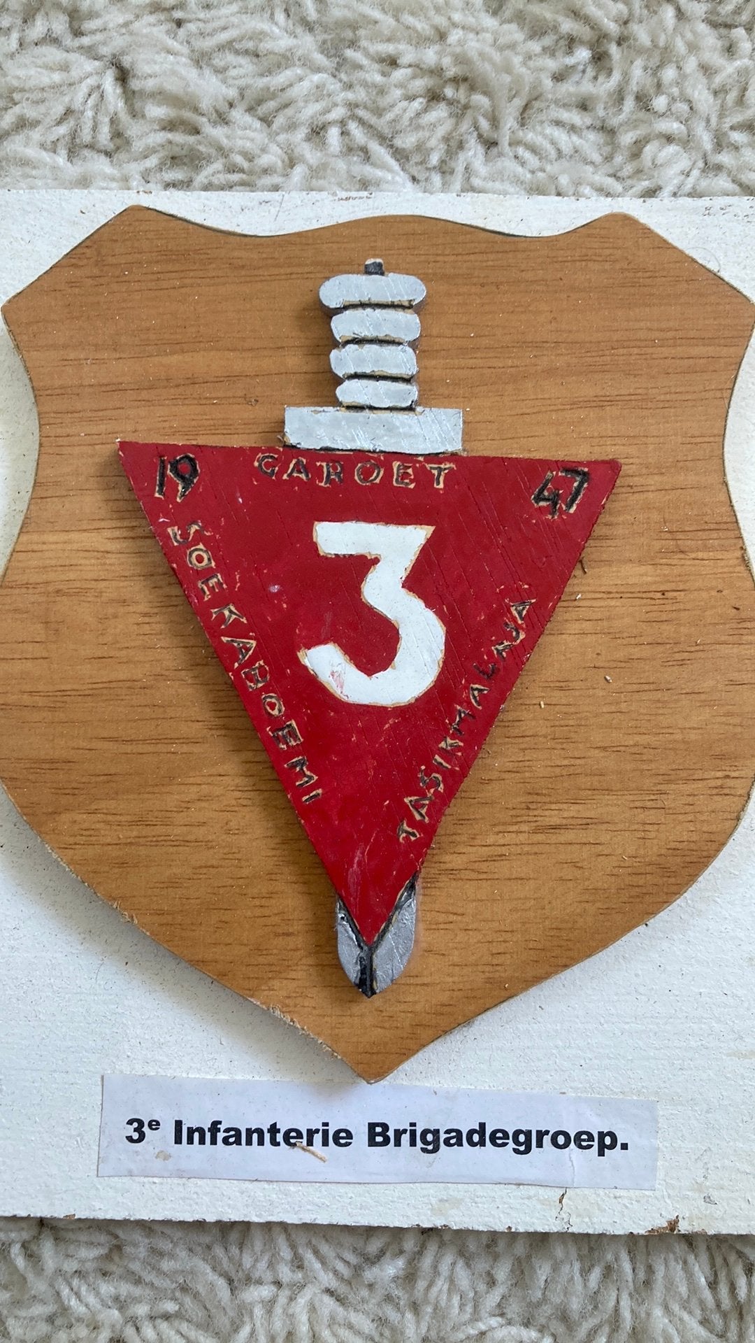 KNIL 3e Infanterie Brigadegroep, Ophalen of Verzenden, Landmacht, Nederland, Embleem of Badge