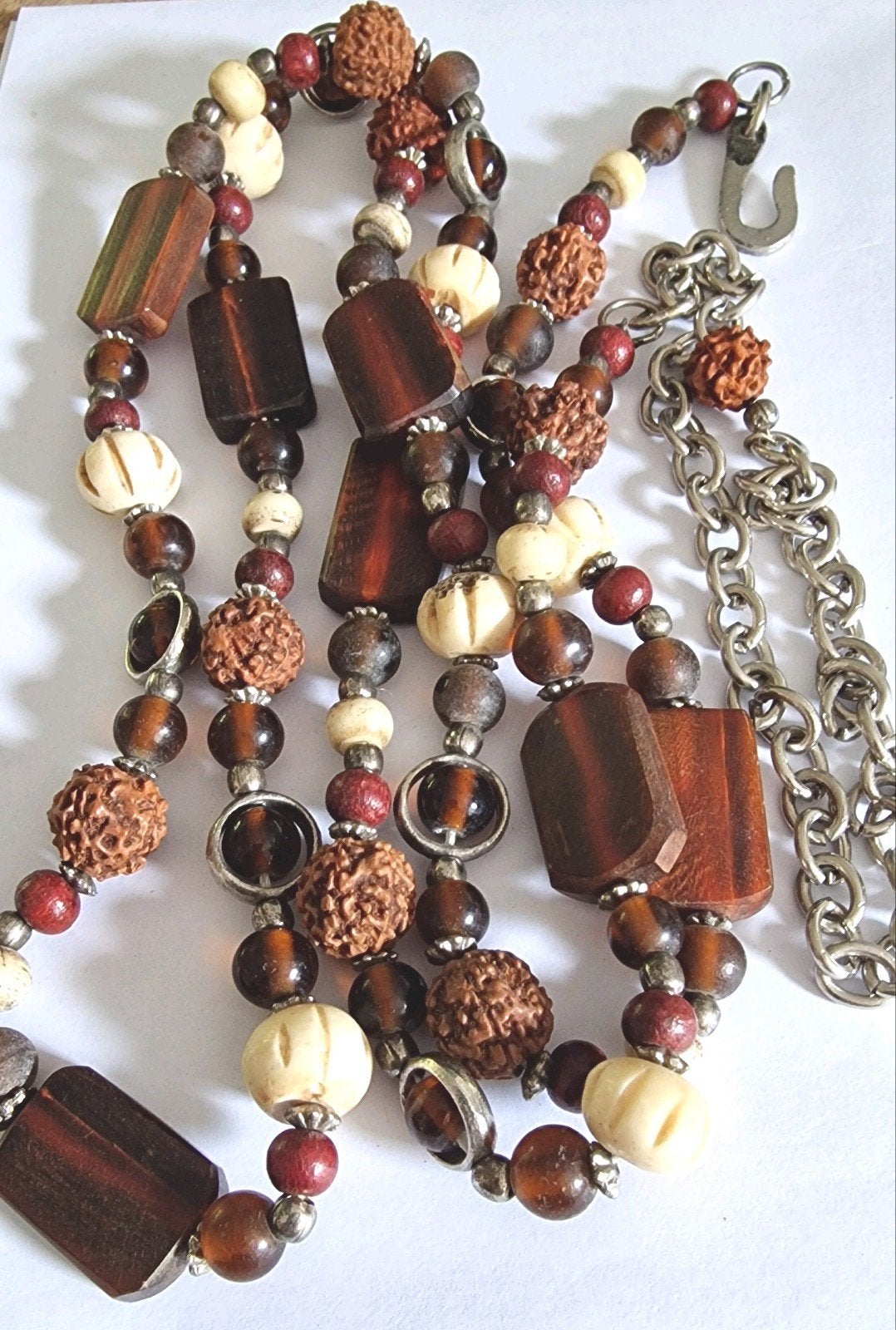 Vintage riem met kralen., Kleding | Dames, Riemen en Ceinturen, Ophalen of Verzenden, Zo goed als nieuw, Bruin, 5 cm of meer