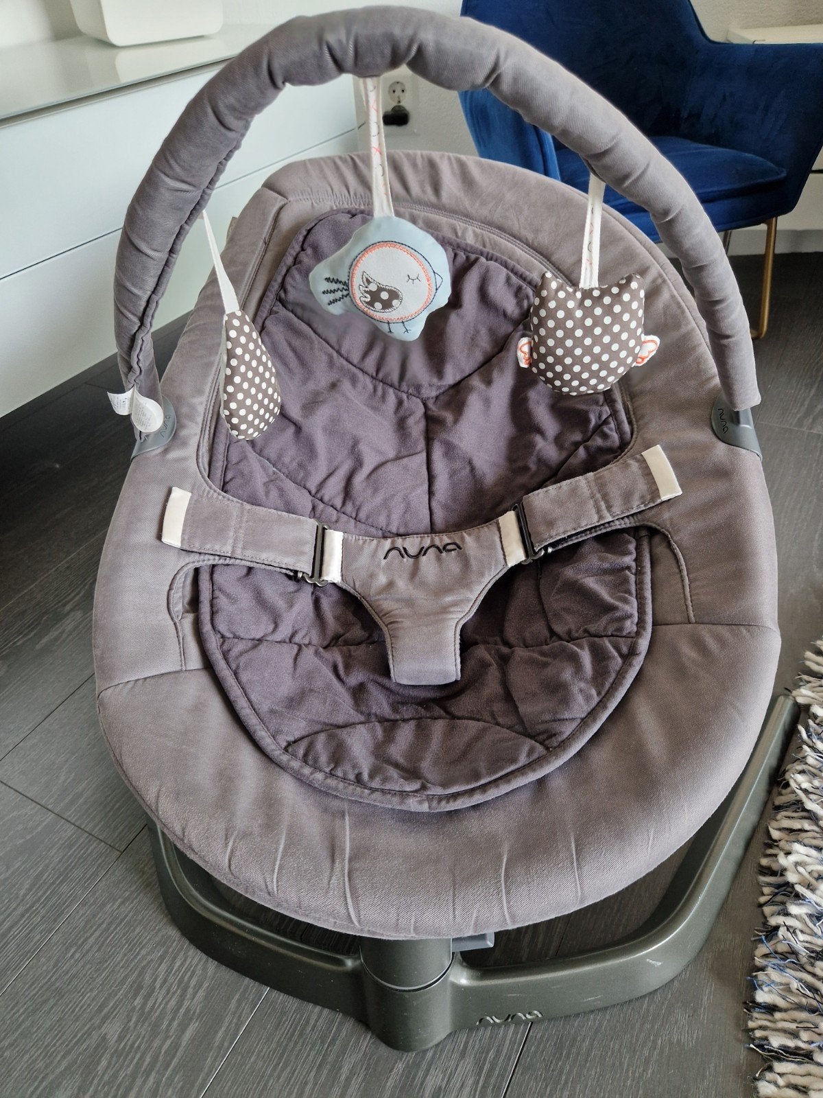 Nuna leaf wipstoel grijs/ antraciet, Kinderen en Baby's, Wipstoeltjes, Wipstoel, Ophalen, Overige merken, Met gordel(s) of riempje(s)