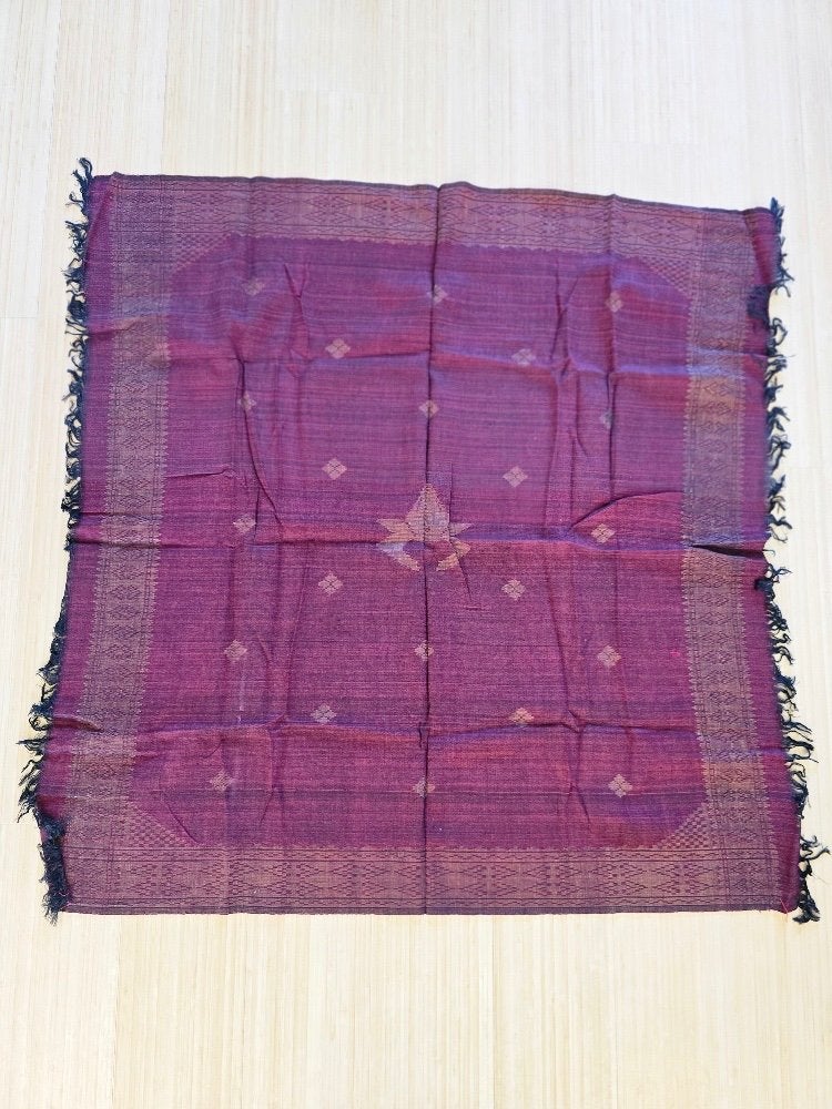 Gouddraad doek songket Minangkabau Sumatra Indonesie, Overige materialen, Paars, Nieuw, Ophalen of Verzenden