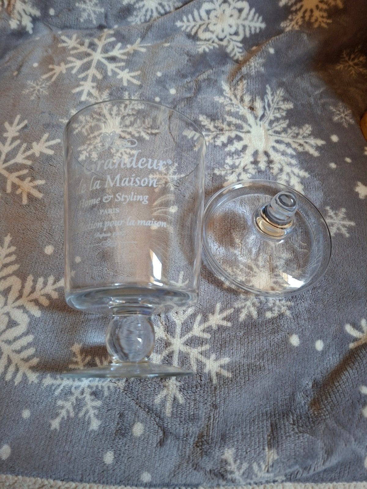 Glazen pot met deksel - Grandeur de la Maison, Huis en Inrichting, Ophalen, Zo goed als nieuw, Glas, Klassiek